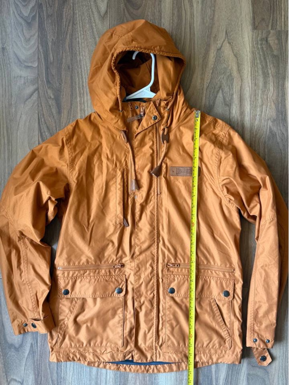Lonsdale London Mens Hooded Parka Jacket Tobacco Brown Tan Medium